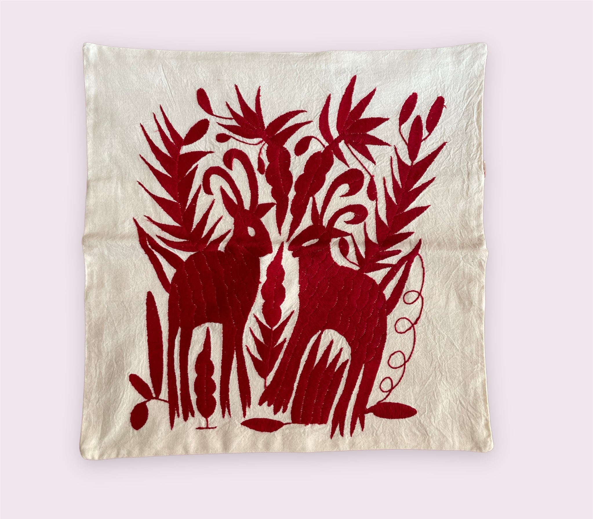 Embroidered Mexican Tenango Pillow Case Pura Vida