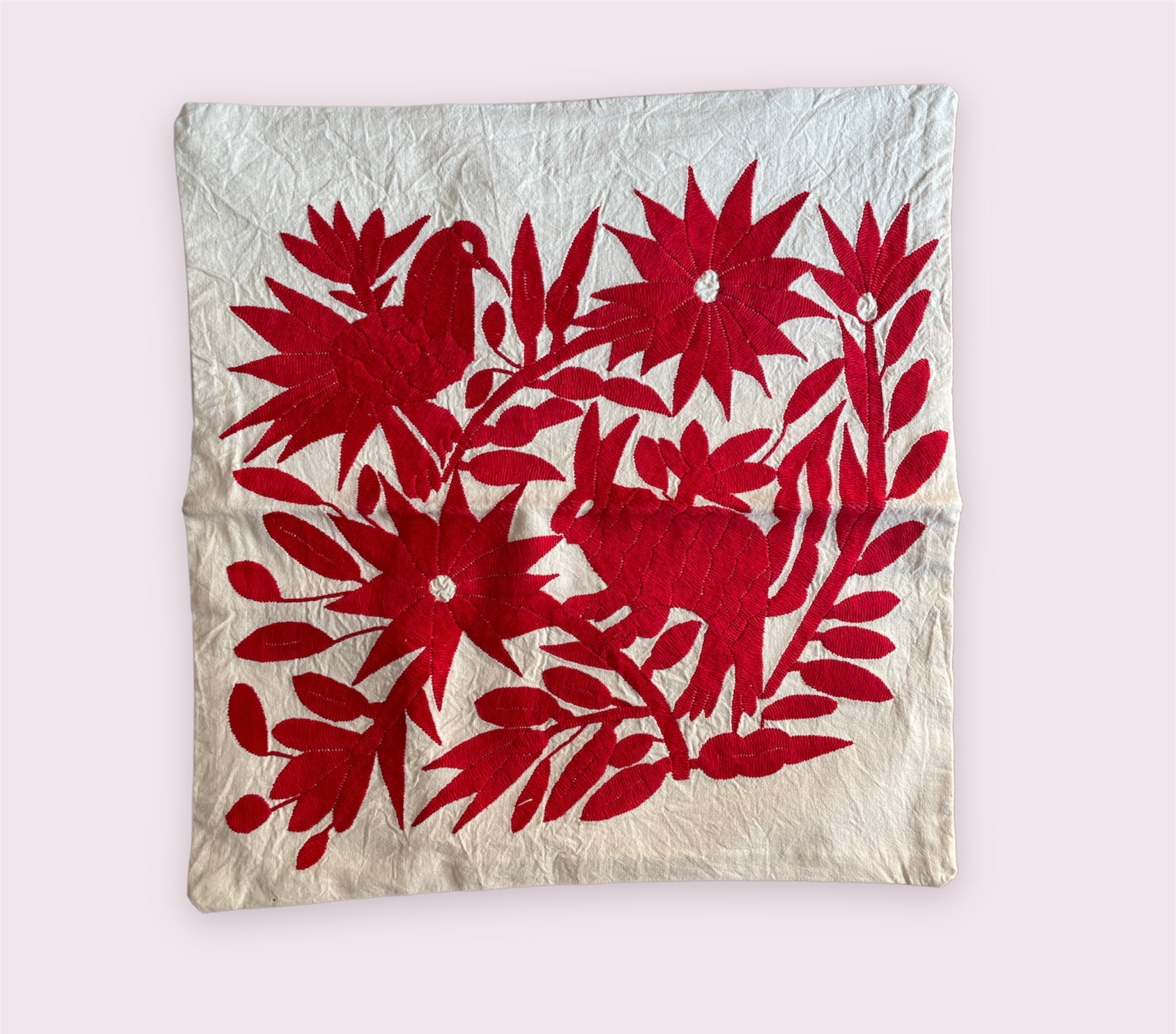 Embroidered Mexican Tenango Pillow Case Pura Vida