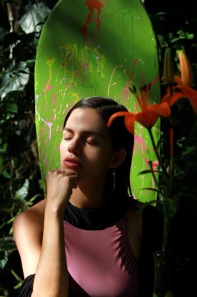 Goose Swimsuit Dusty Rose Black Collar Pura Vida