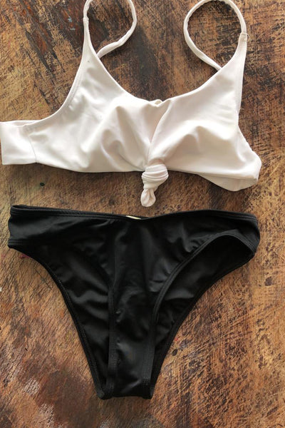 Balandra Swimsuit White Top Black Bottom
