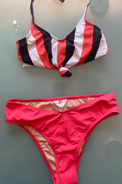 Balandra Swimsuit Coral and Multicolor Top Pura Vida