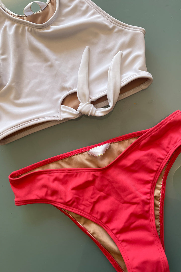 Barilette Swimsuit Coral and White Pura Vida