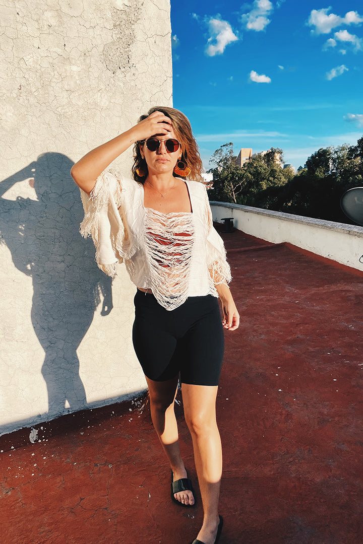 Zipolite Beige Short Top Pura Vida