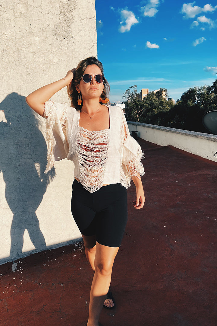 Zipolite Beige Short Top Pura Vida