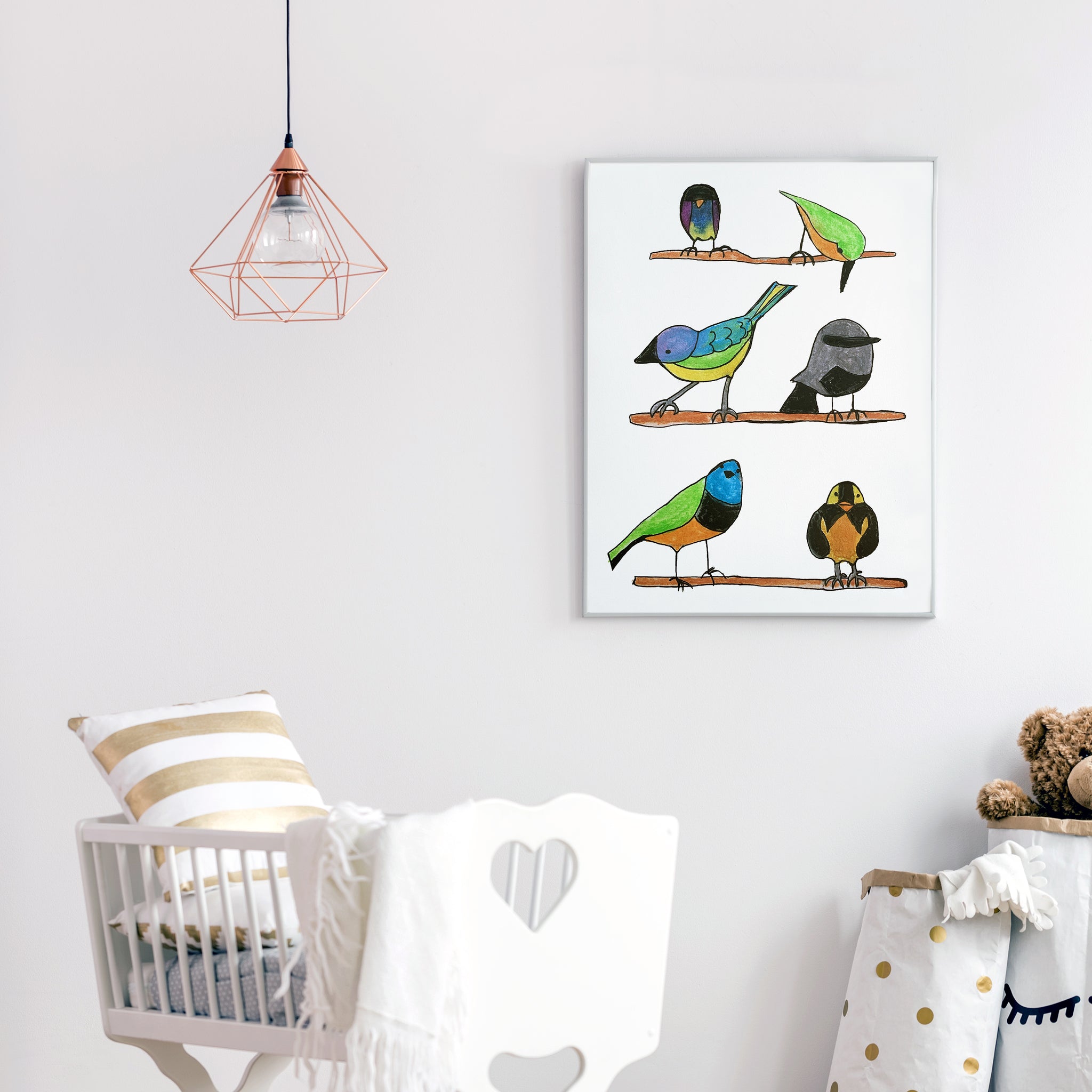 Birds Alphabet Nursery Art Print