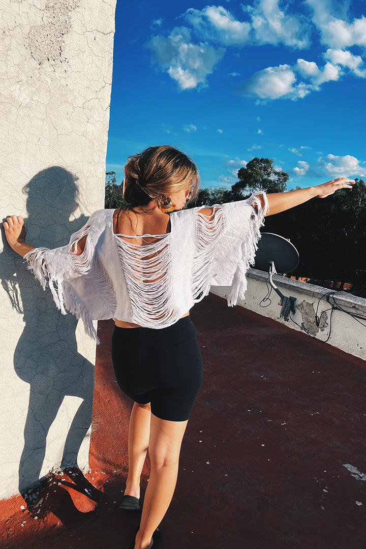 Zipolite White Short Top Pura Vida