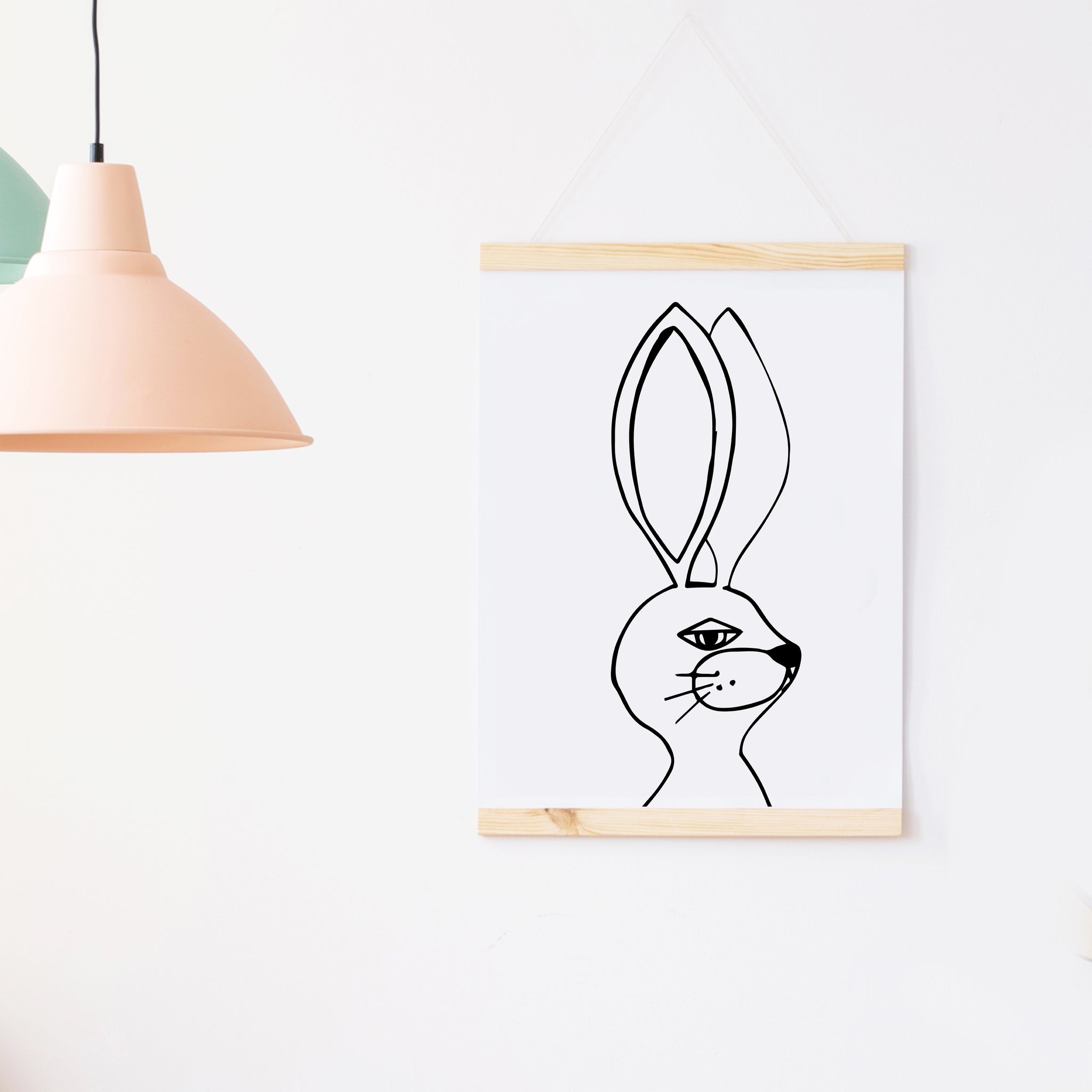 Bunny Portrait Nursery Art Print Pura Vida