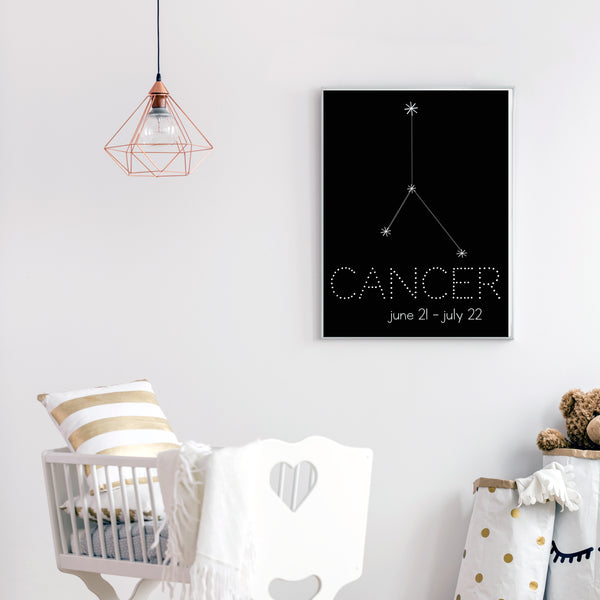 Cancer Constellation Zodiac Nursery Poster Pura Vida