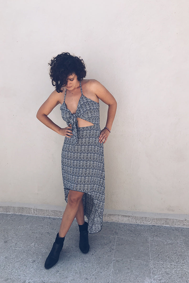 Tropical Beach Coverup Black and White Pattern Pura Vida