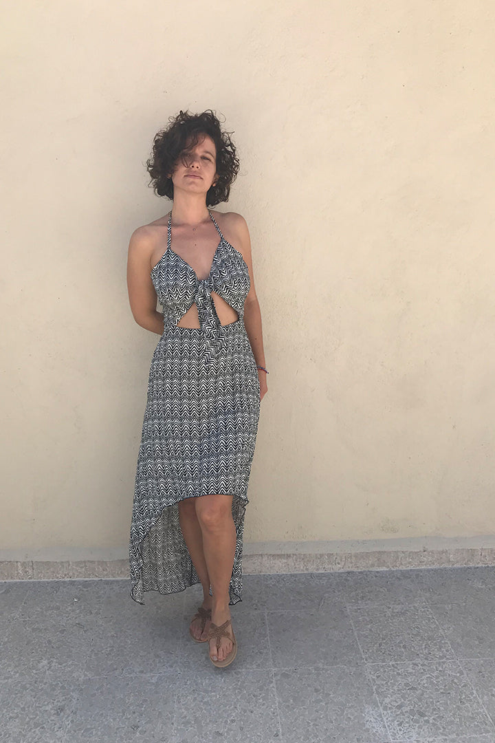 Tropical Beach Coverup Black and White Pattern Pura Vida