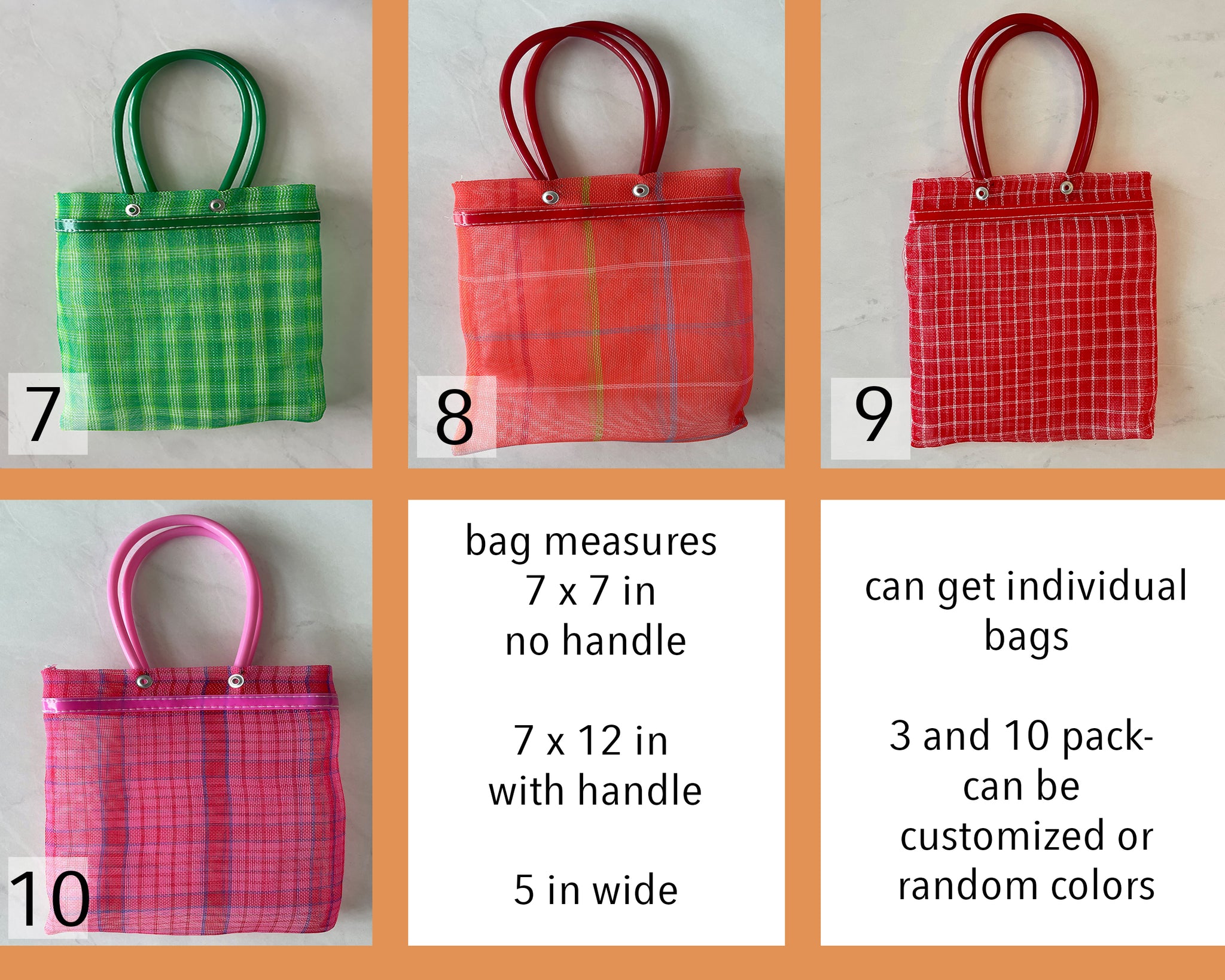 Mini Mexican Plastic Candy Purse Market Bag 7x7 in Pura Vida