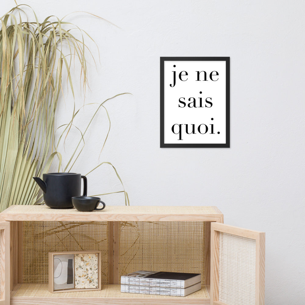 Je ne Sais Quoi Framed poster Pura Vida