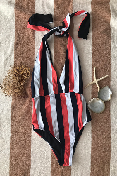 Esmeralda Swimsuit Multicolor Lines Pura Vida