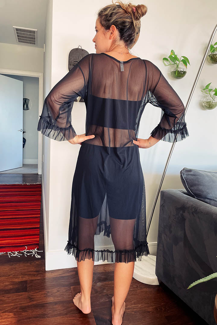 Gazelle Black Mesh Coverup Pura Vida