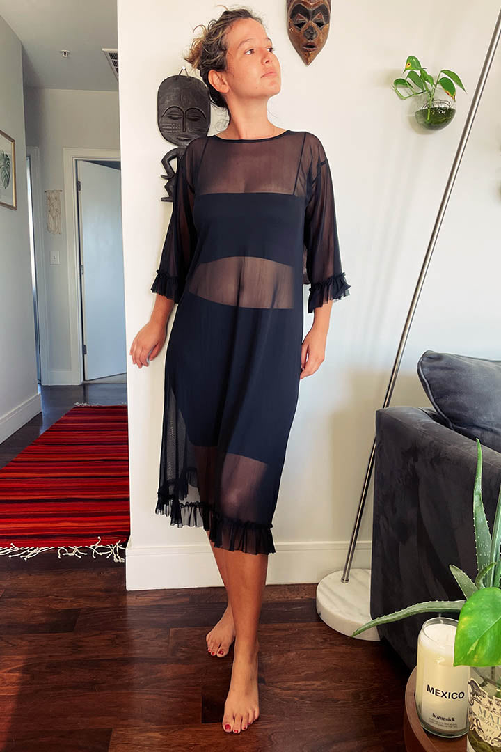 Gazelle Black Mesh Coverup Pura Vida