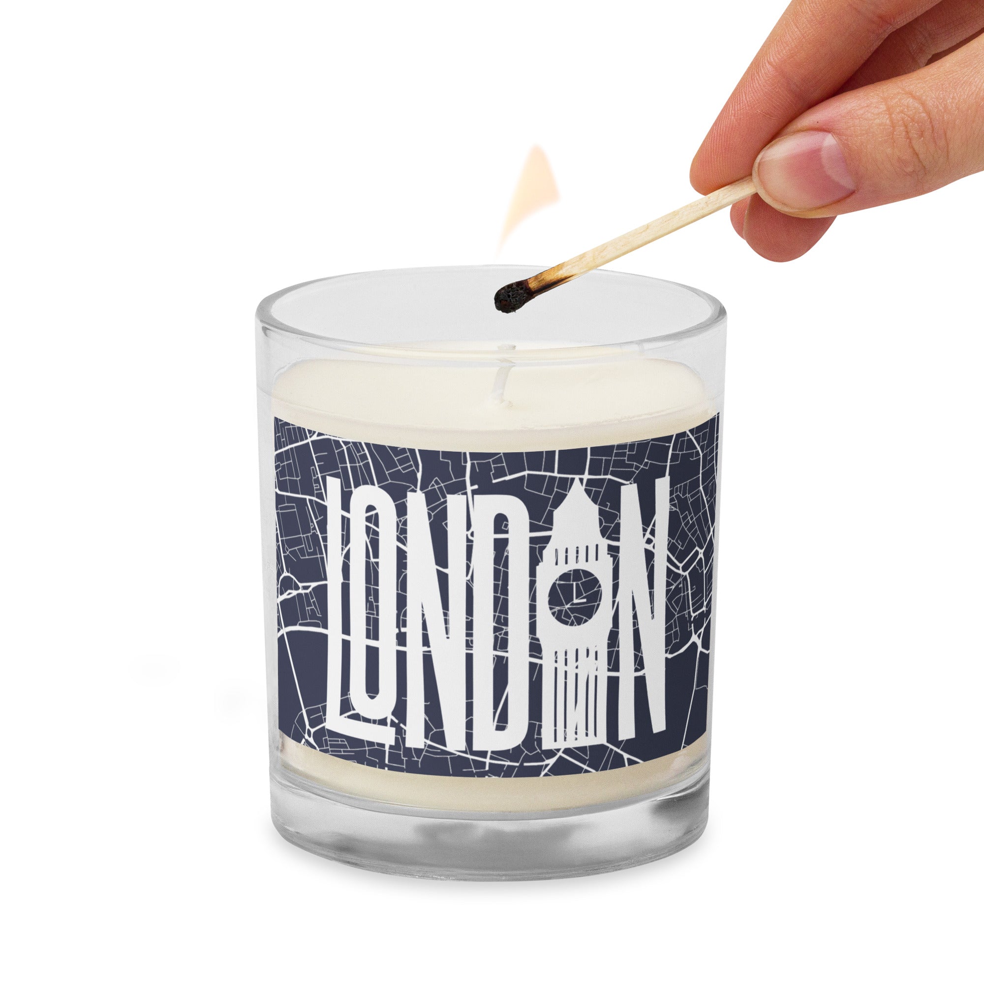 London Glass jar soy wax candle