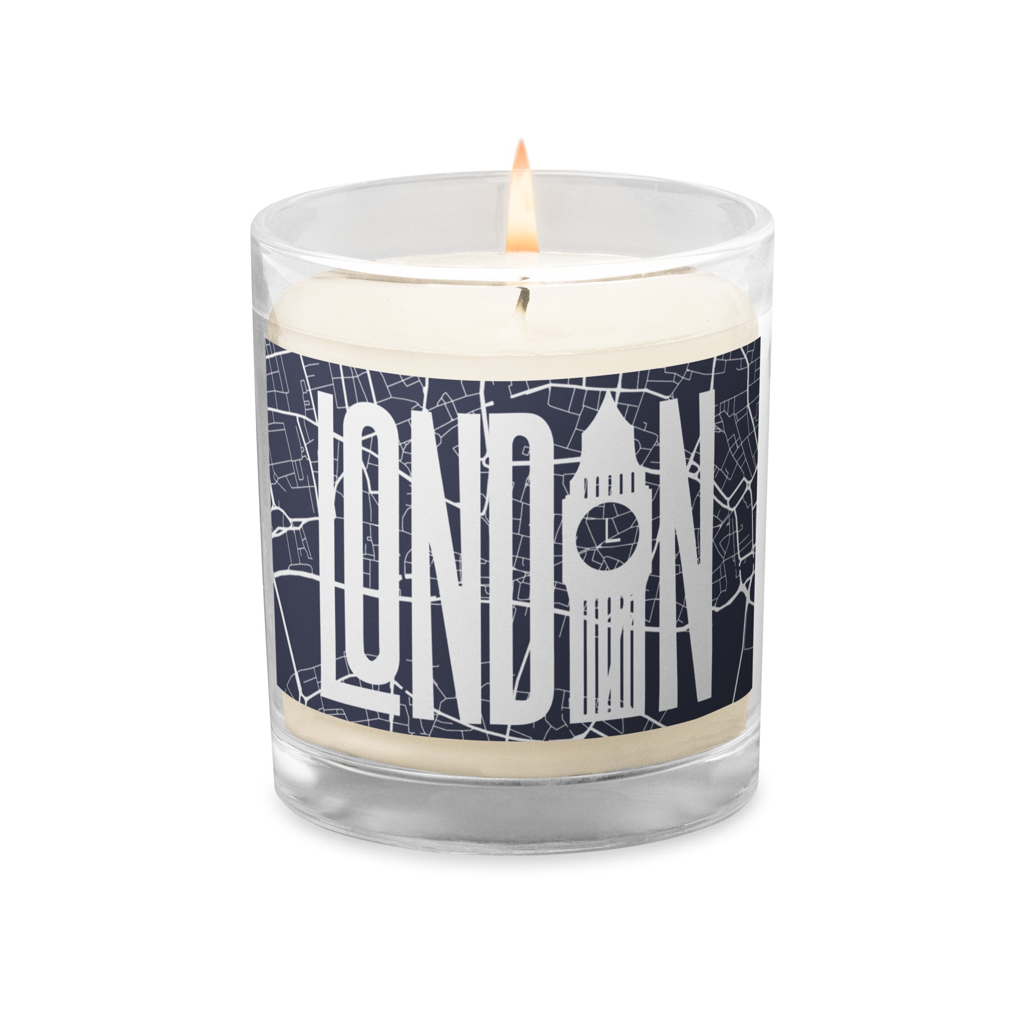 London Glass jar soy wax candle Pura Vida