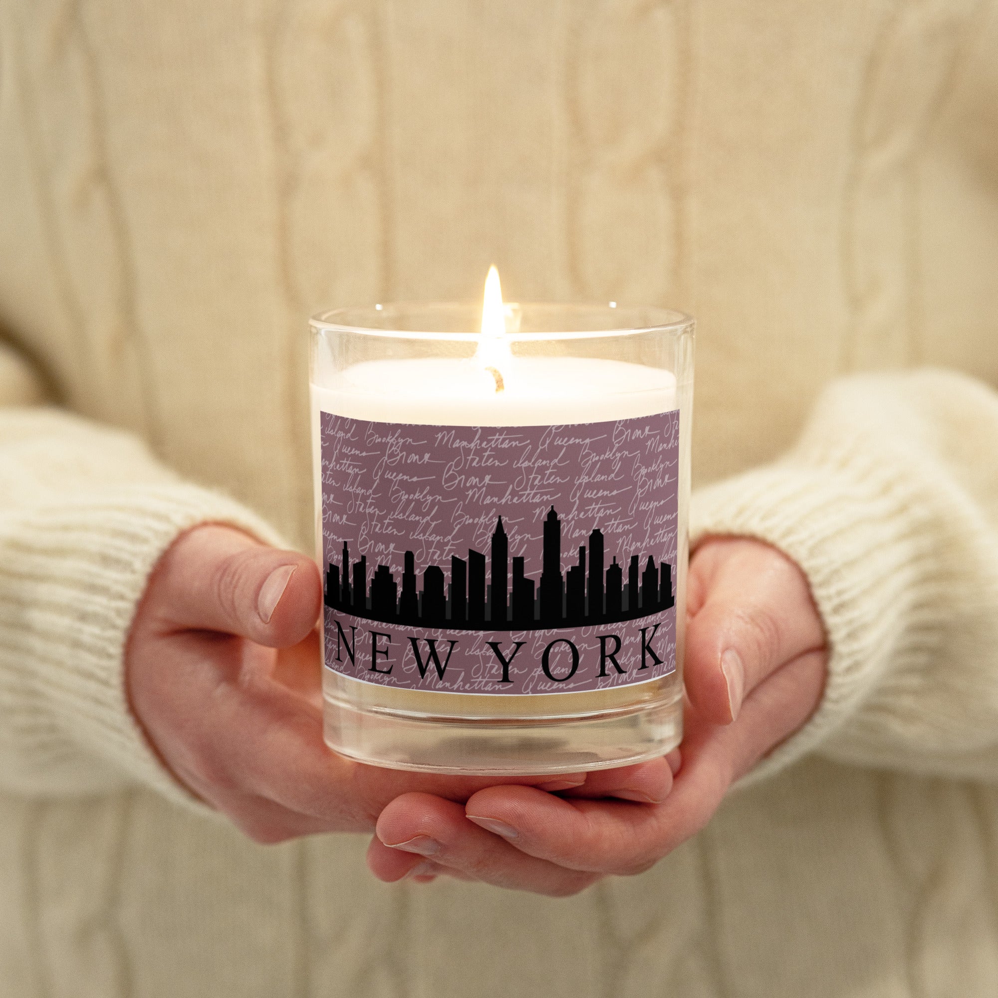 New York Glass jar soy wax candle
