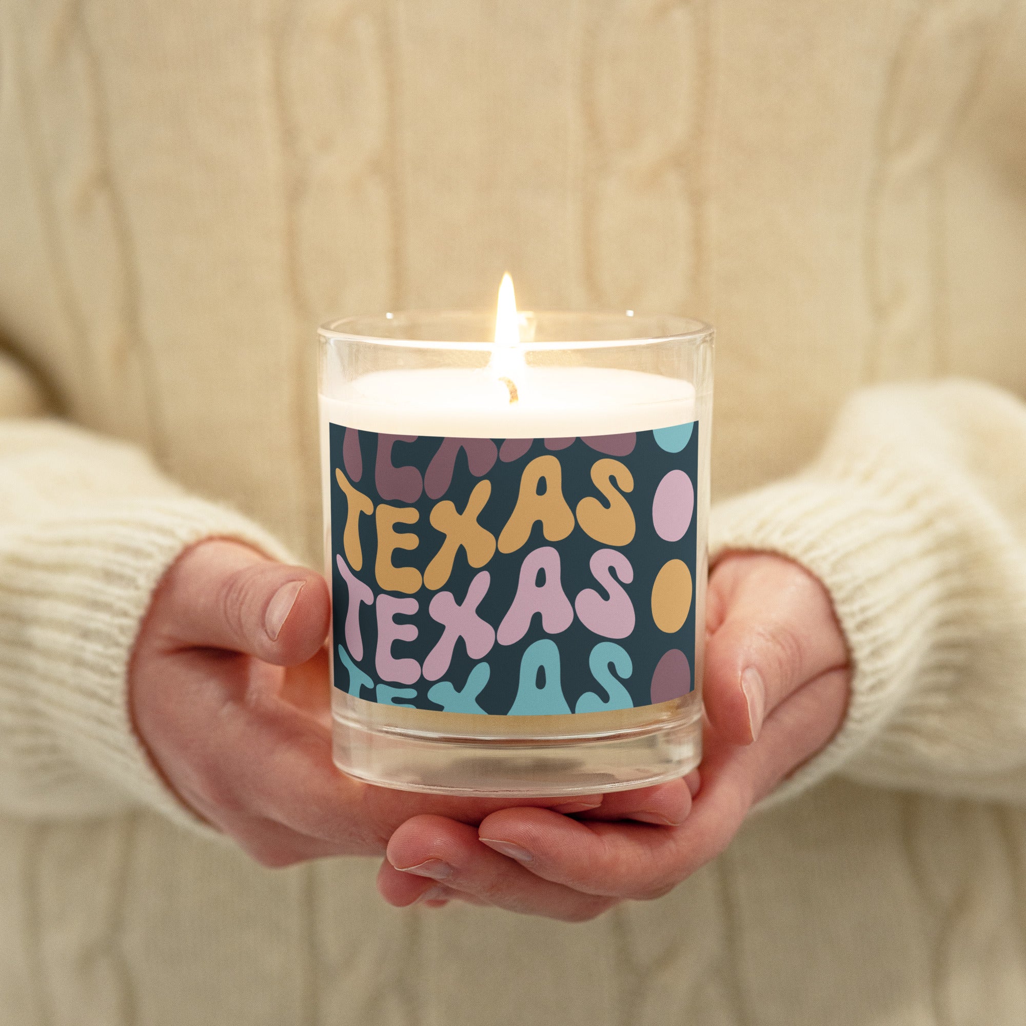 Texas Glass jar soy wax candle Pura Vida