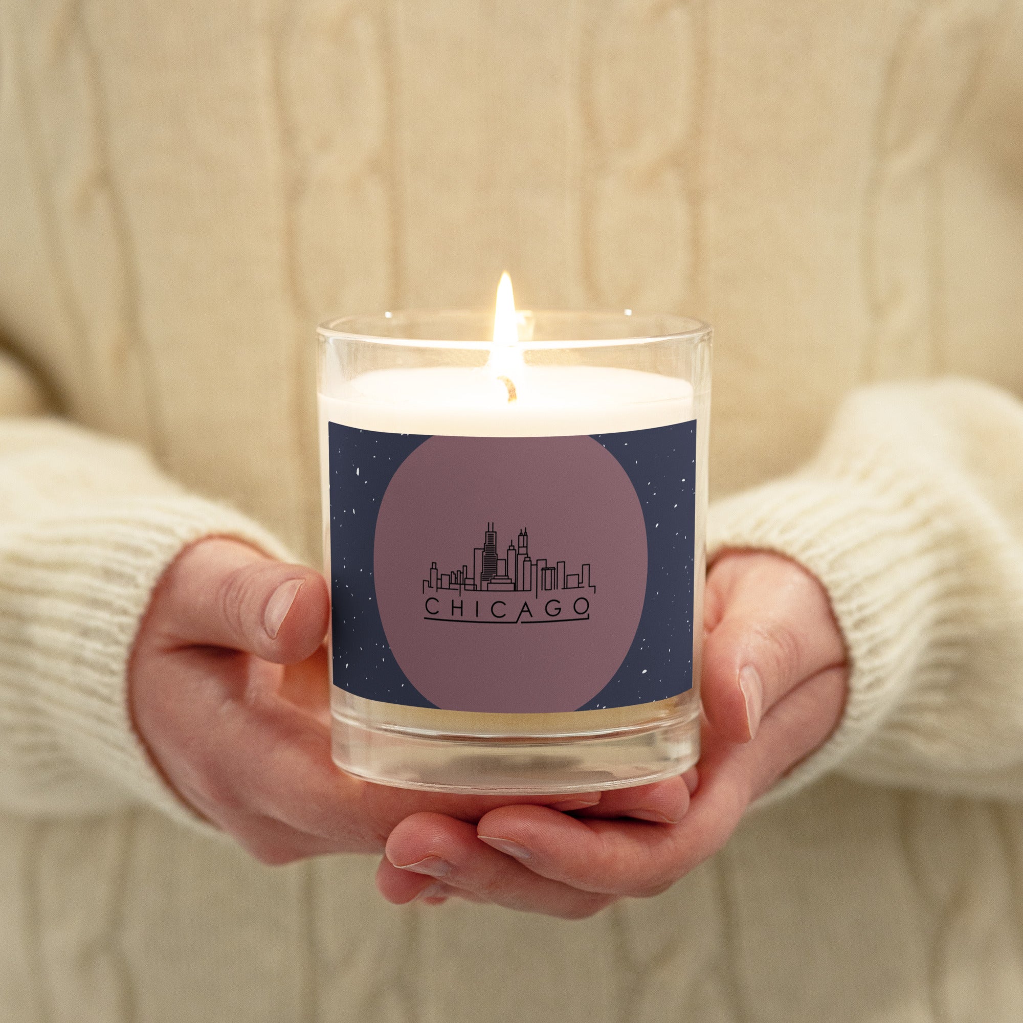 Chicago Glass jar soy wax candle Pura Vida