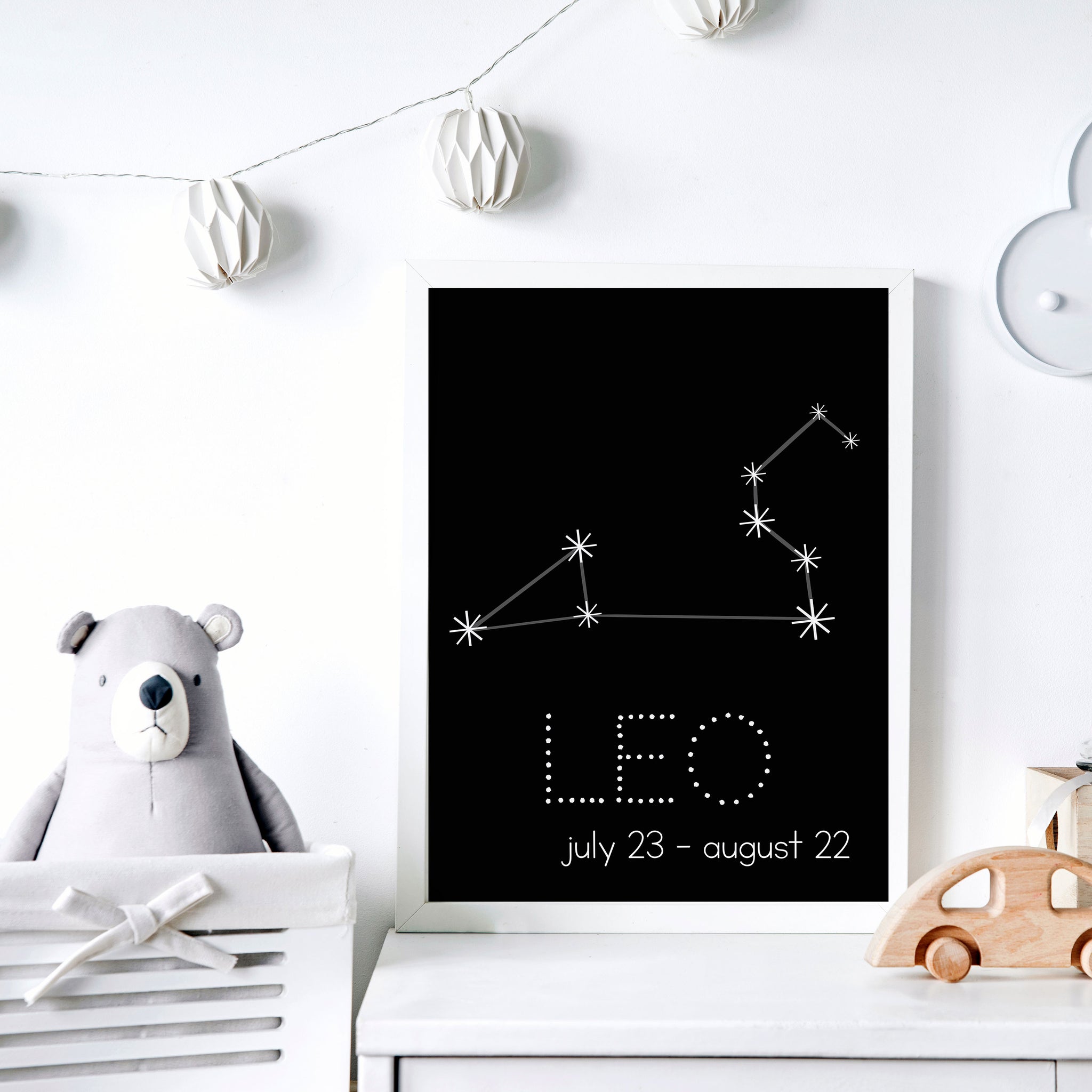 Leo Constellation Zodiac Nursery Poster Pura Vida
