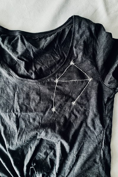 Constellation Embroidered T-Shirt Libra Man