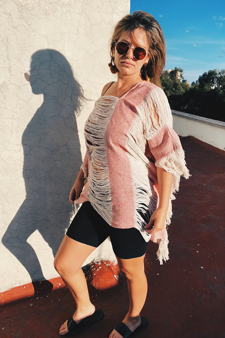 Zipolite Coral Lines Long Top Pura Vida