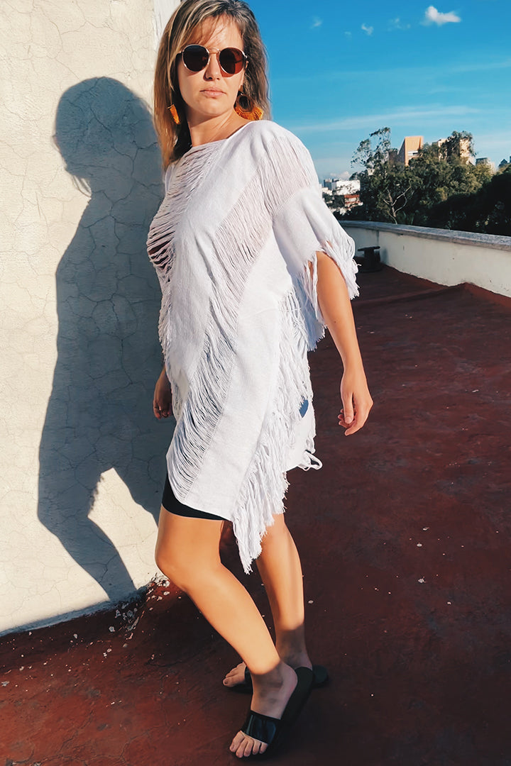 Zipolite White Long Top Pura Vida