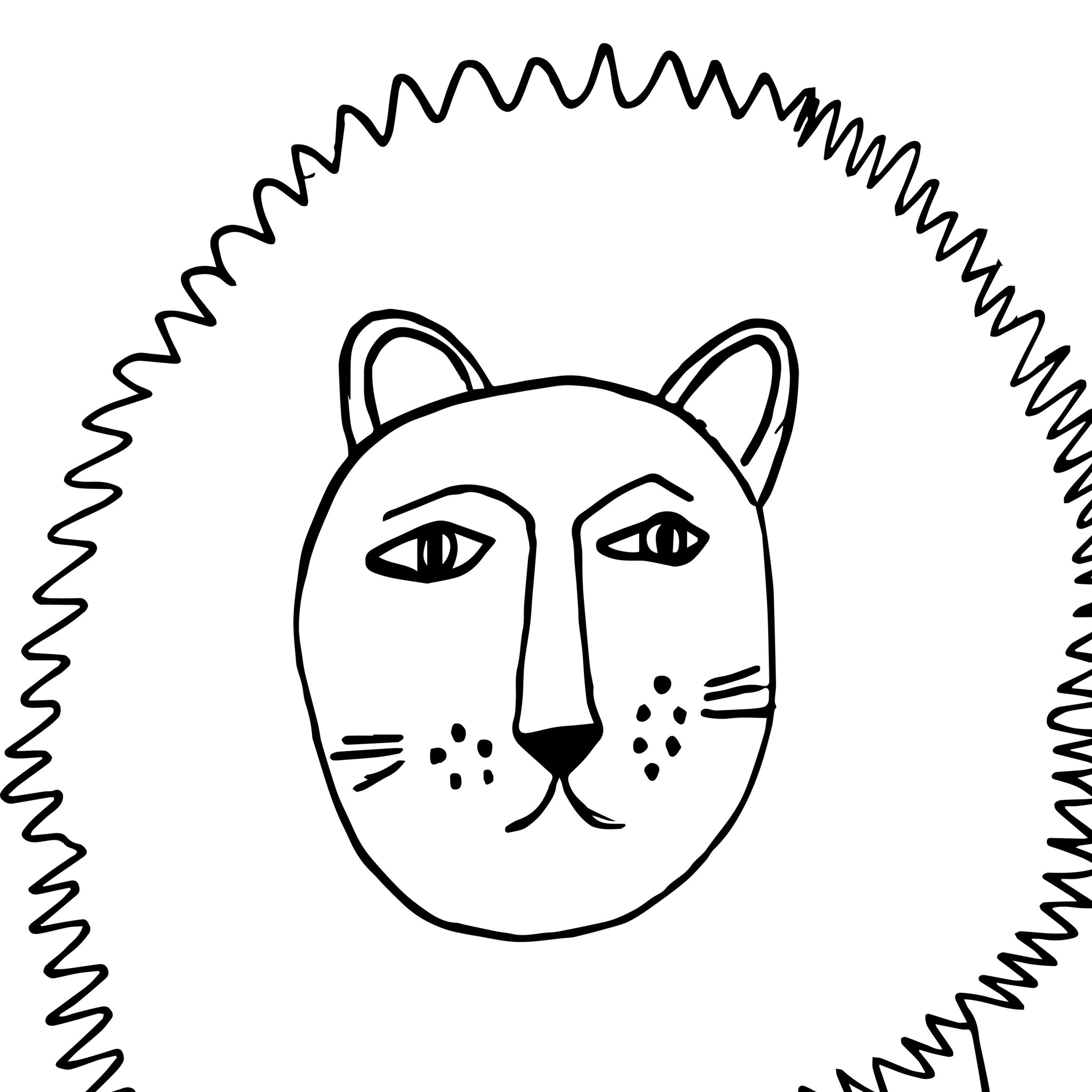 Lion Portrait Nursery Art Print Pura Vida