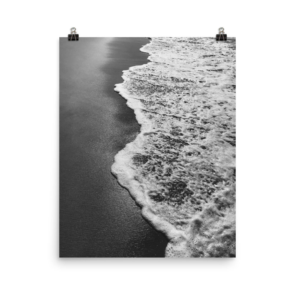 Puerto Escondido Waves Black and White Photo print poster