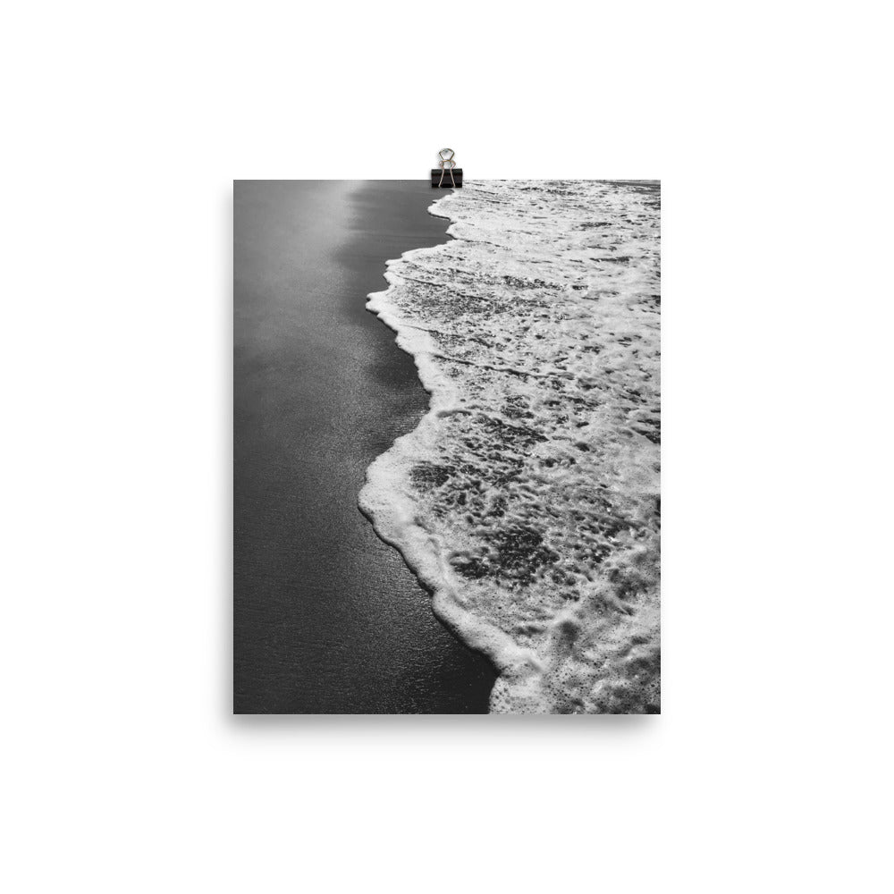 Puerto Escondido Waves Black and White Photo print poster