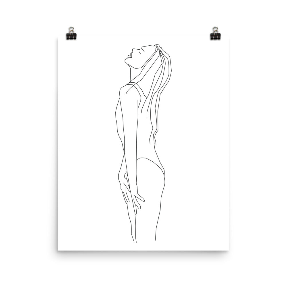 Ariane Black and White Line Art Poster Pura Vida