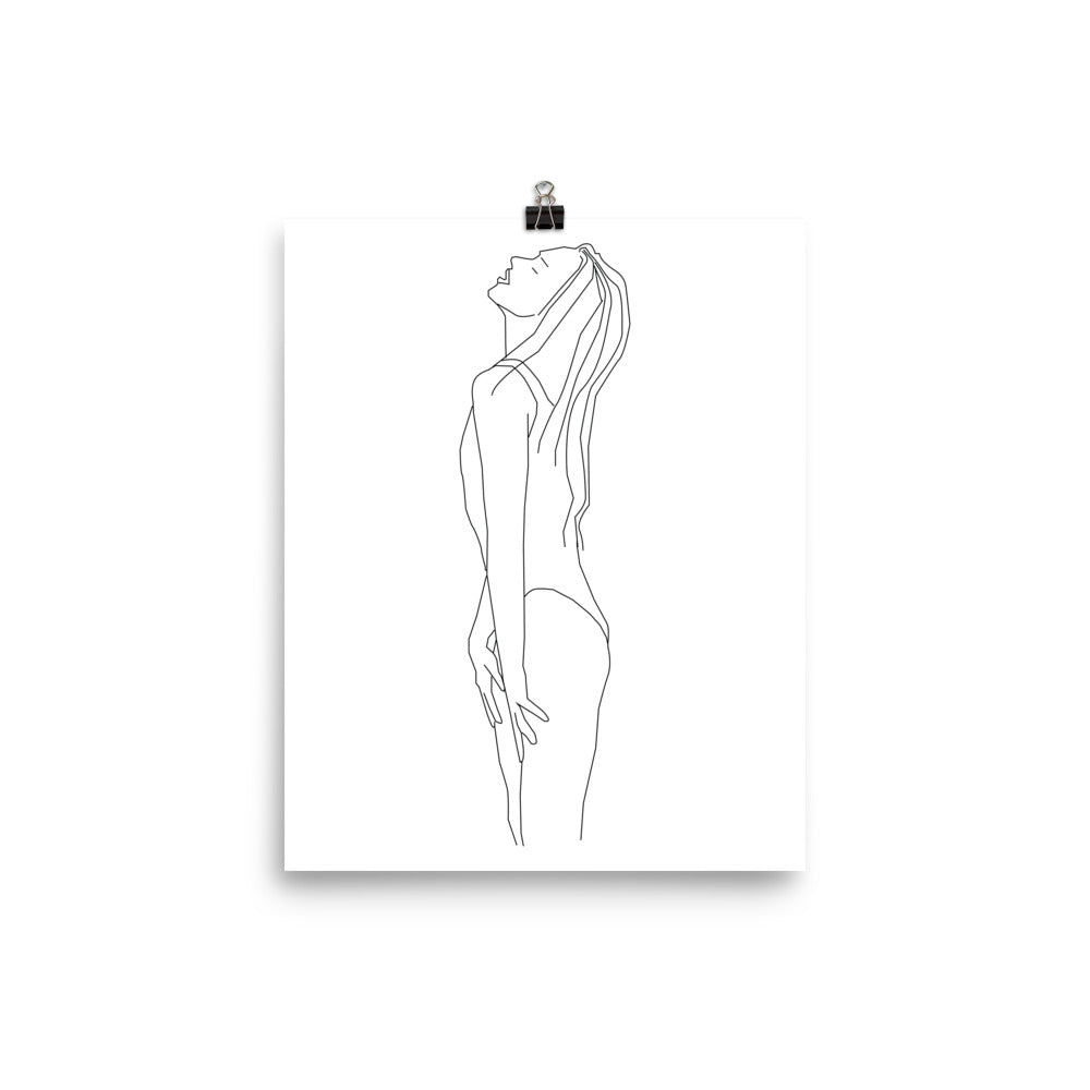 Ariane Black and White Line Art Poster Pura Vida