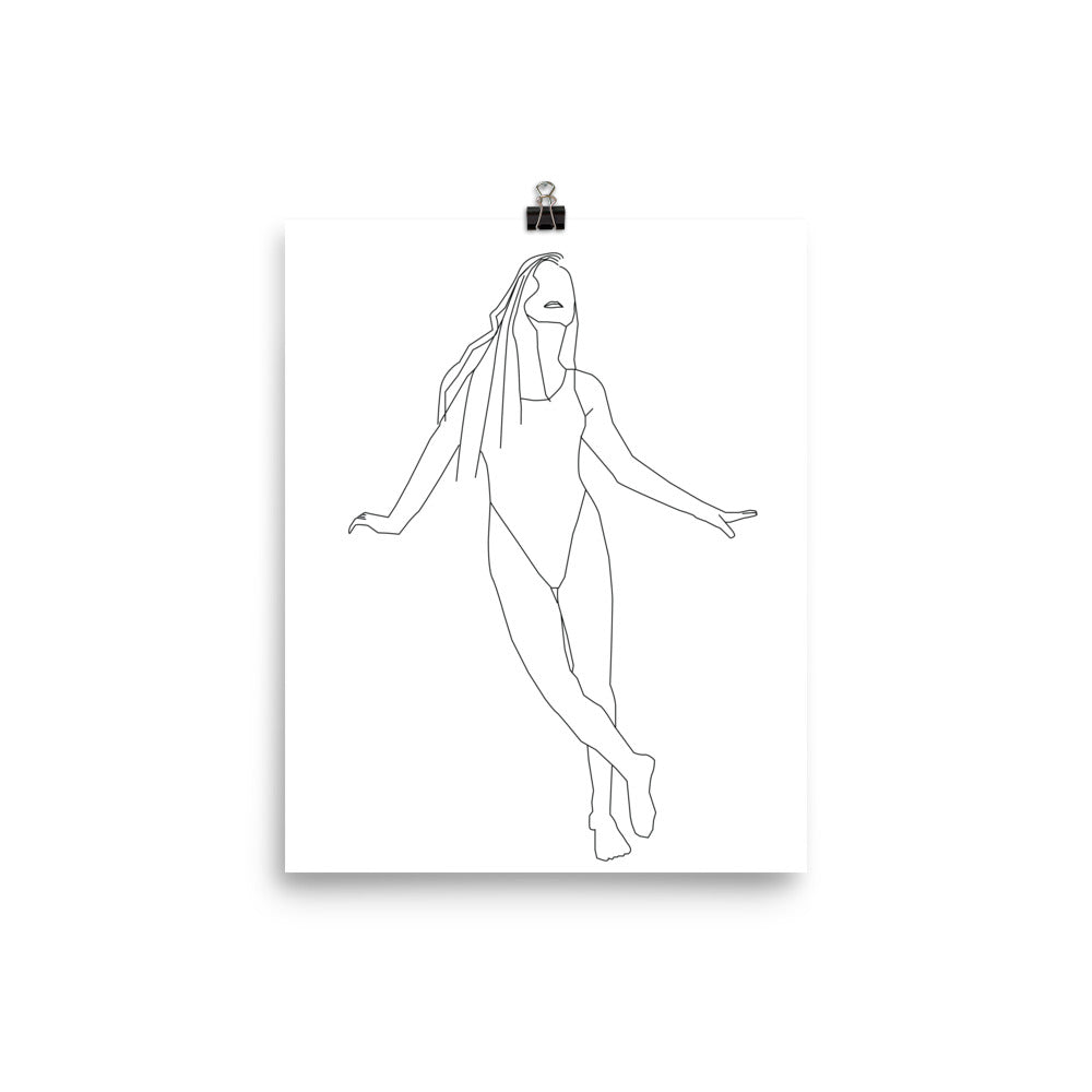 Alana Black and White Line Art Poster Pura Vida