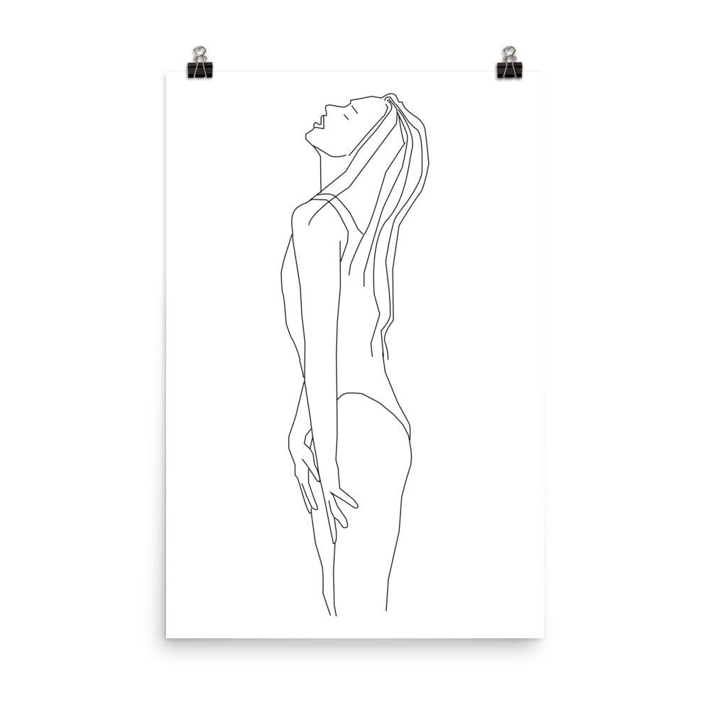 Ariane Black and White Line Art Poster Pura Vida