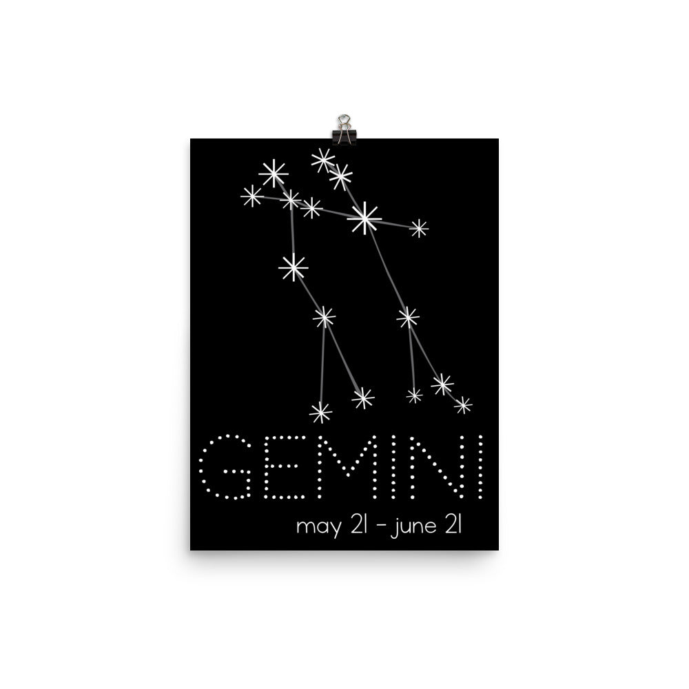Gemini Constellation Zodiac Nursery Poster Pura Vida