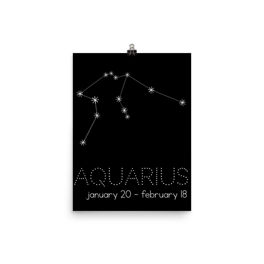 Aquarius Constellation Zodiac Nursery Poster Pura Vida