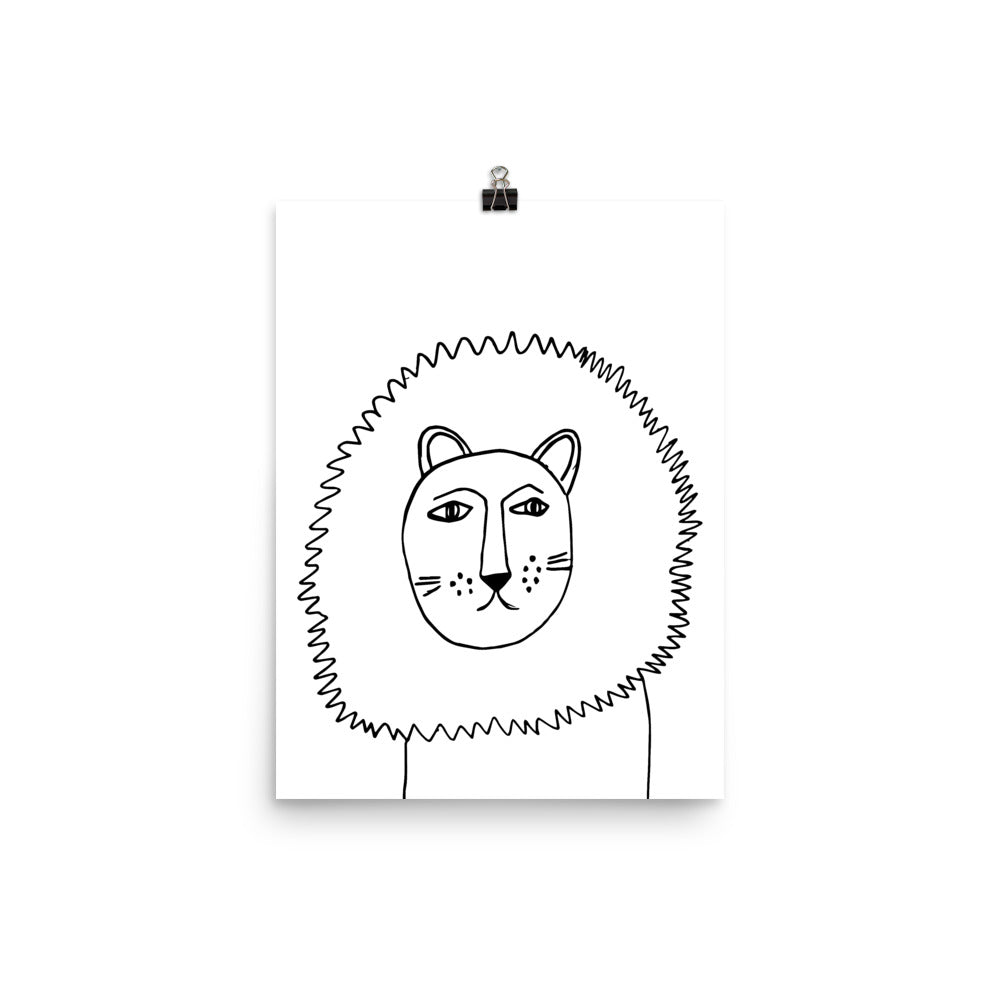 Lion Portrait Nursery Art Print Pura Vida