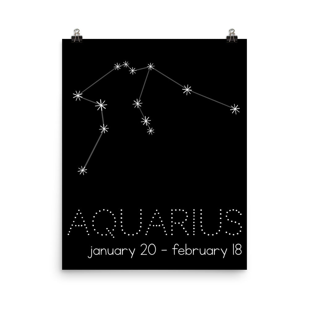 Aquarius Constellation Zodiac Nursery Poster Pura Vida