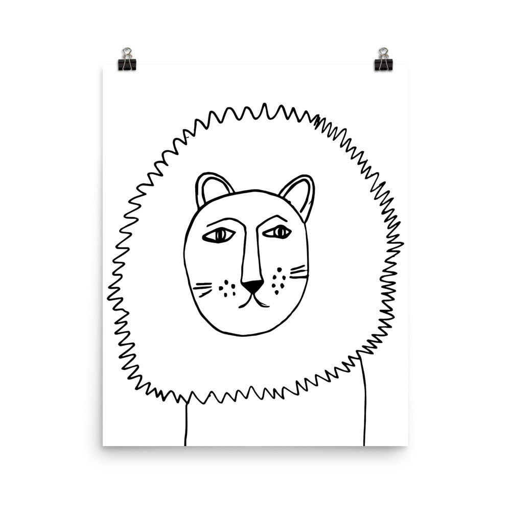 Lion Portrait Nursery Art Print Pura Vida