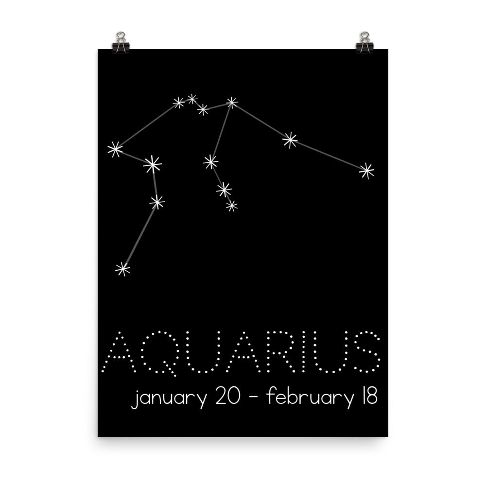 Aquarius Constellation Zodiac Nursery Poster Pura Vida