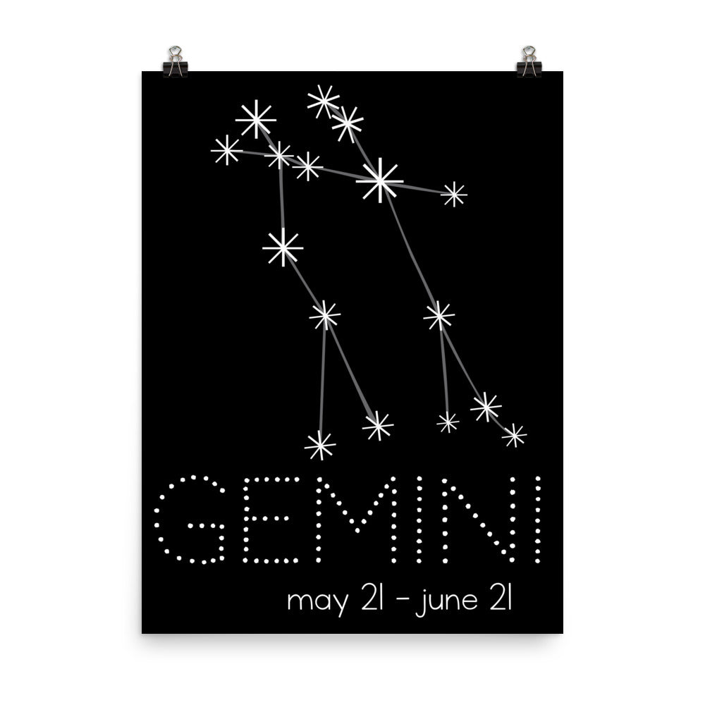Gemini Constellation Zodiac Nursery Poster Pura Vida