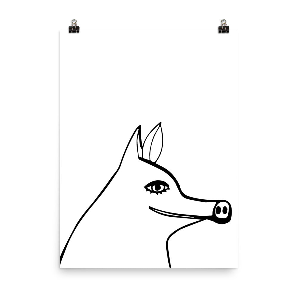 Pig Portrait Nursery Art Print Pura Vida