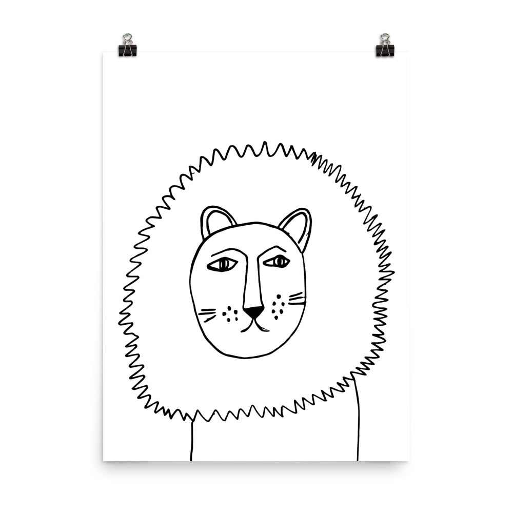 Lion Portrait Nursery Art Print