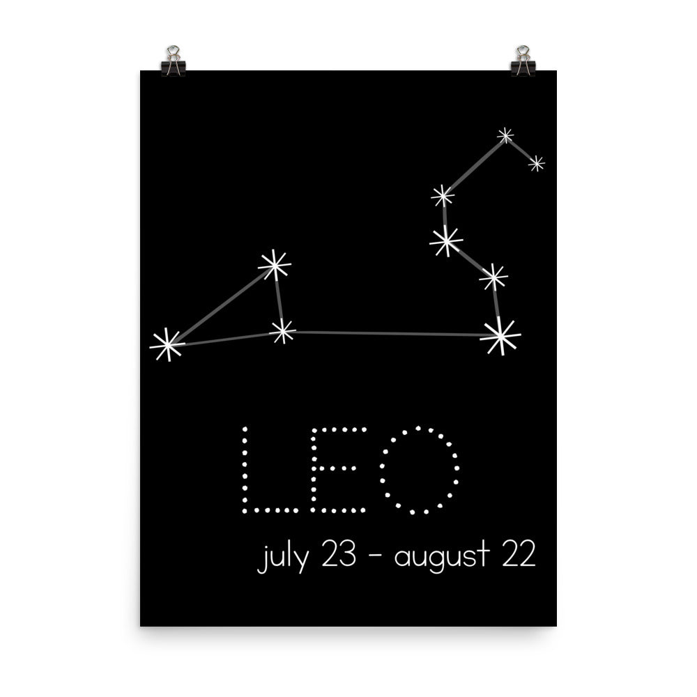 Leo Constellation Zodiac Nursery Poster Pura Vida