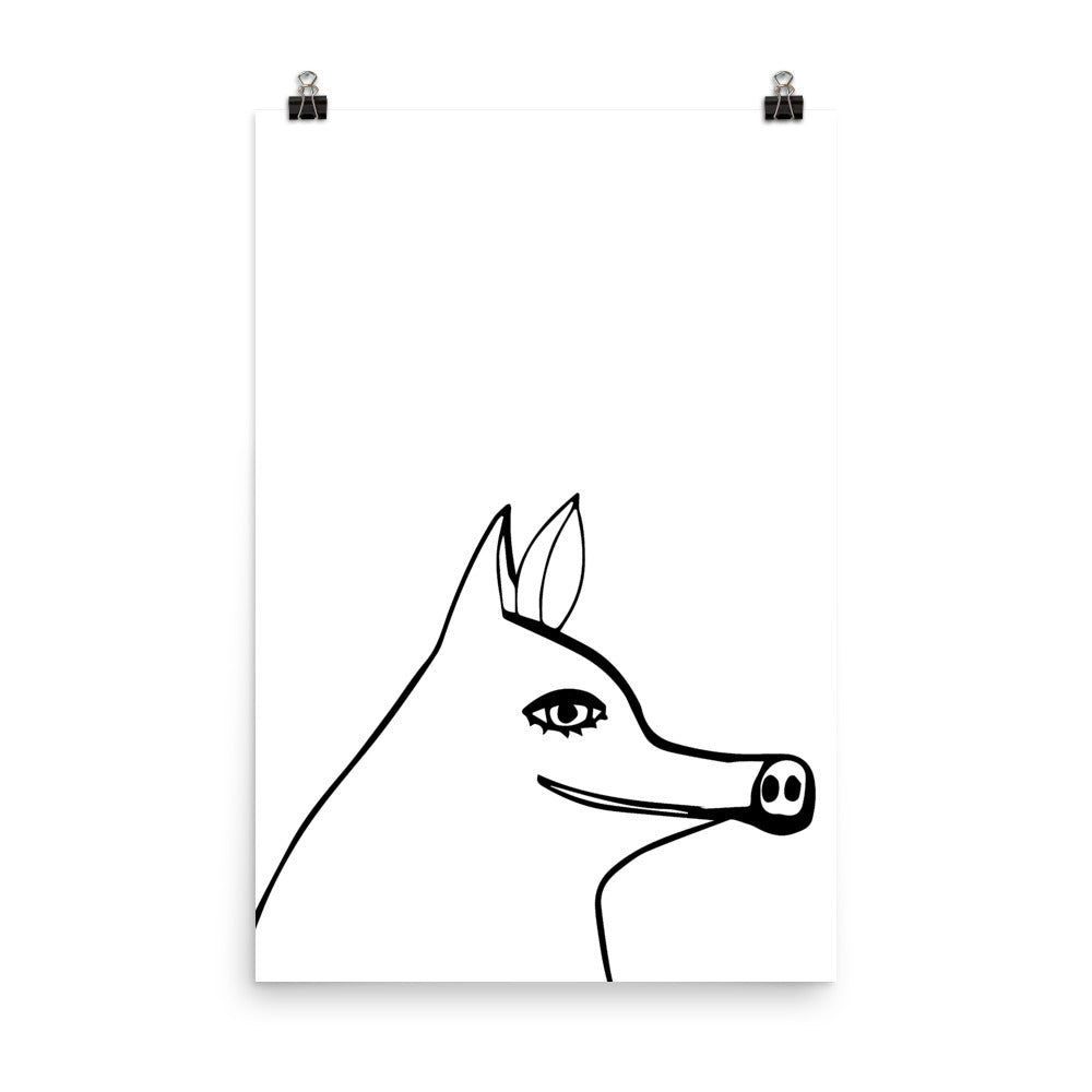 Pig Portrait Nursery Art Print Pura Vida