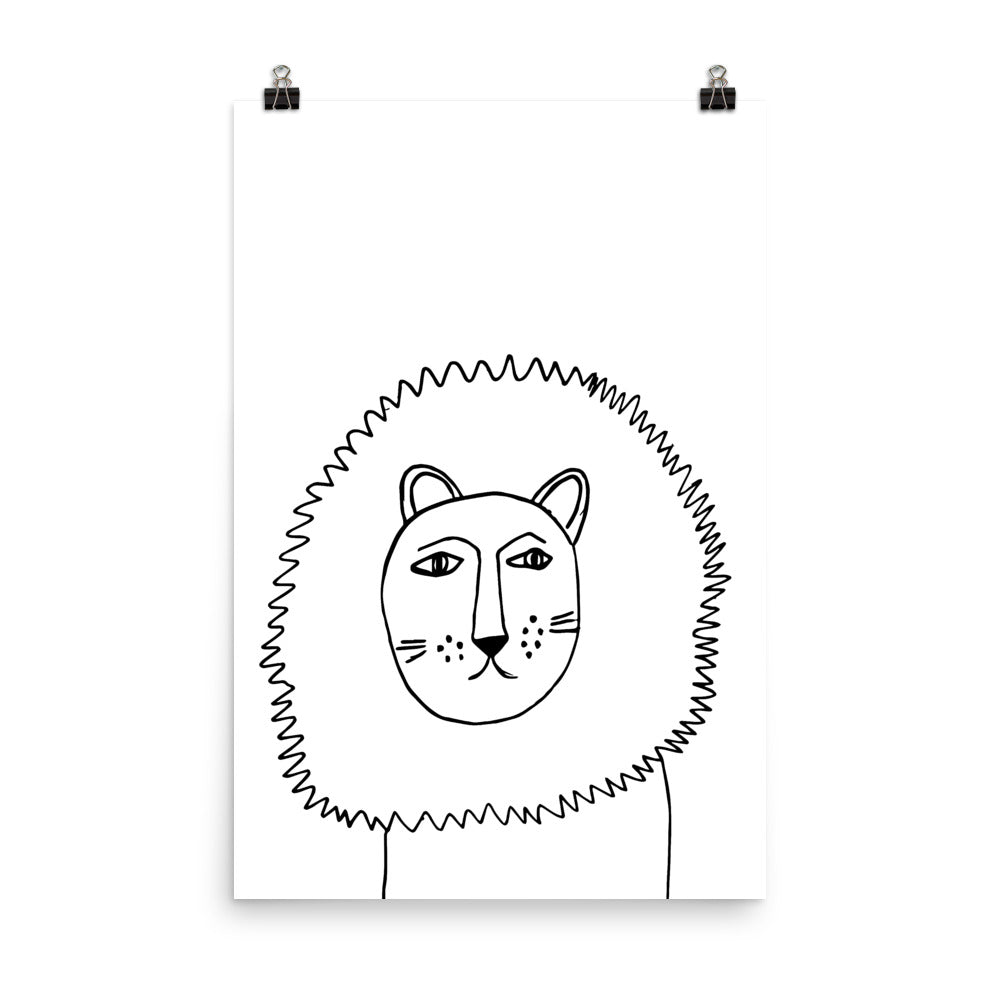 Lion Portrait Nursery Art Print Pura Vida