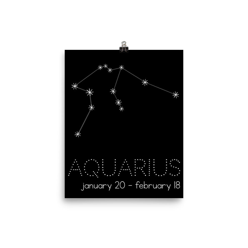 Aquarius Constellation Zodiac Nursery Poster Pura Vida