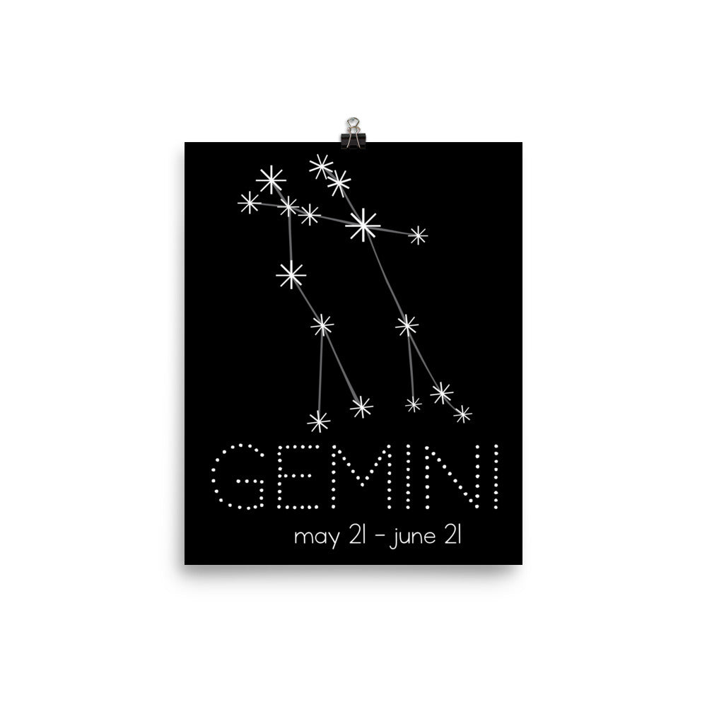 Gemini Constellation Zodiac Nursery Poster Pura Vida