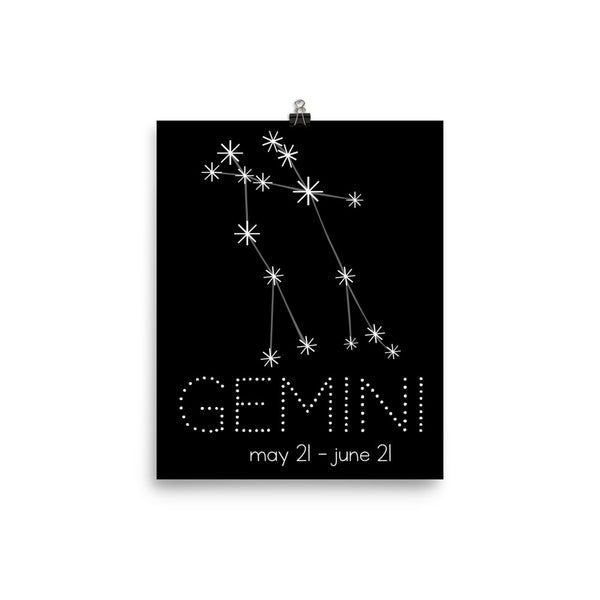 Gemini Constellation Zodiac Nursery Poster Pura Vida